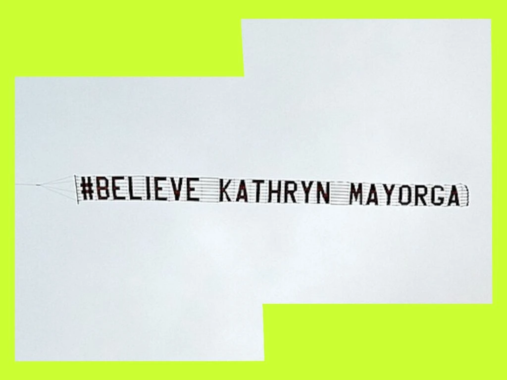 Plane banner over Manchester United to protest rape culture in football