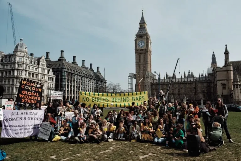 No Births Behind Bars protest March 2022