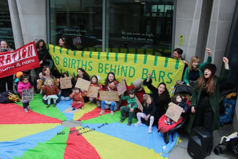 No Births Behind Bars protest outside Ministry of Justice February 2025